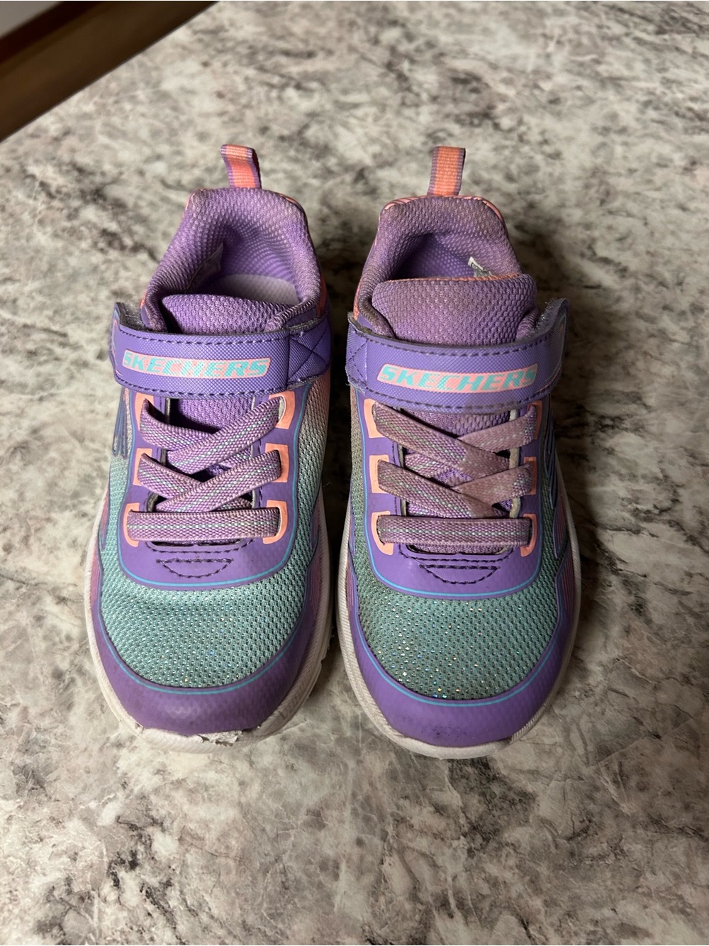Skechers Girls Purple and Teal Athletic Sneakers